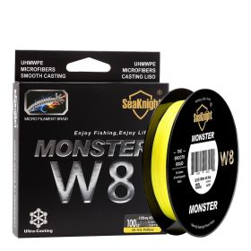 8-woven Gluing Dyneema Fish Line Raw Silk Weaving (Option: Yellow-8.0)